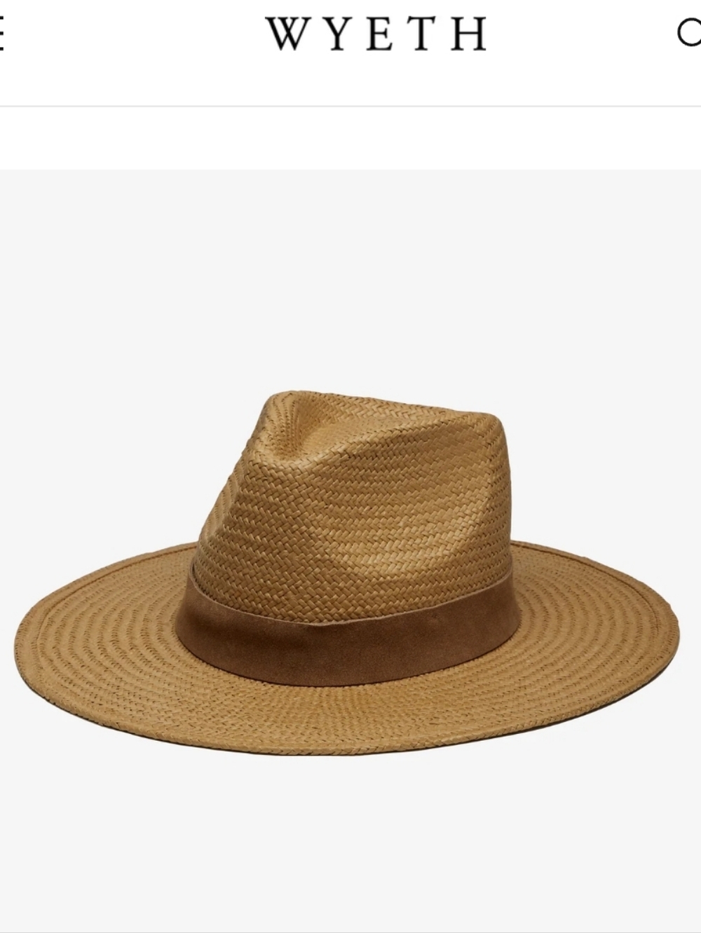 New Wyeth Sutton Paper Straw Camel Fedora Hat One Size NWT